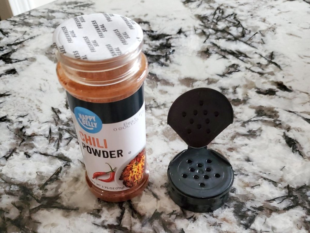 chili powder with lid off