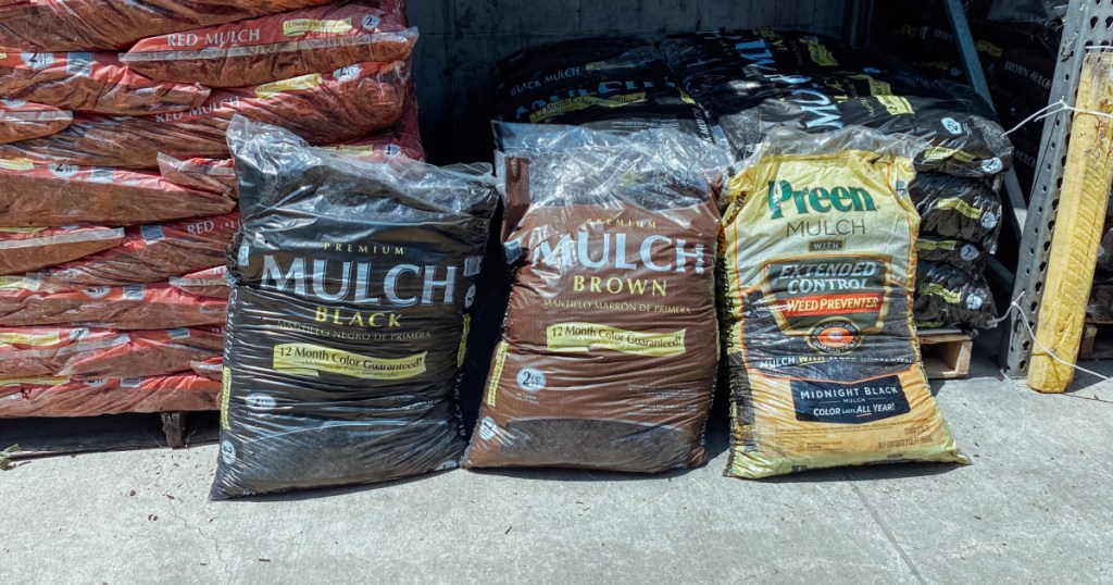 three bags of mulch