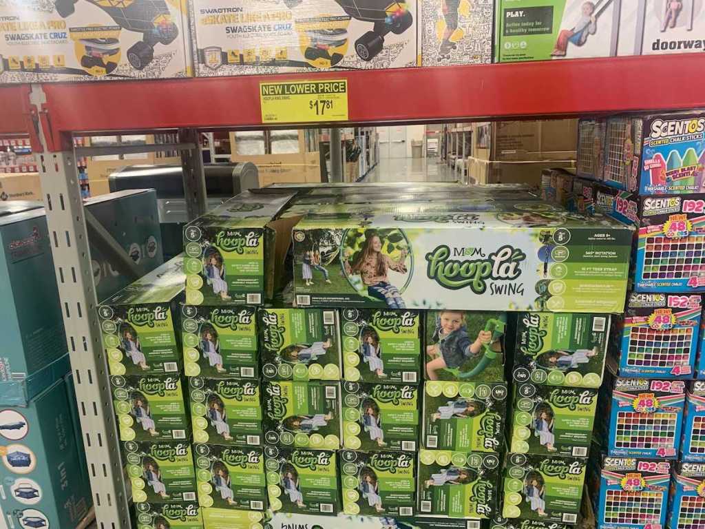 Hoopla Swing on pallet at Costco