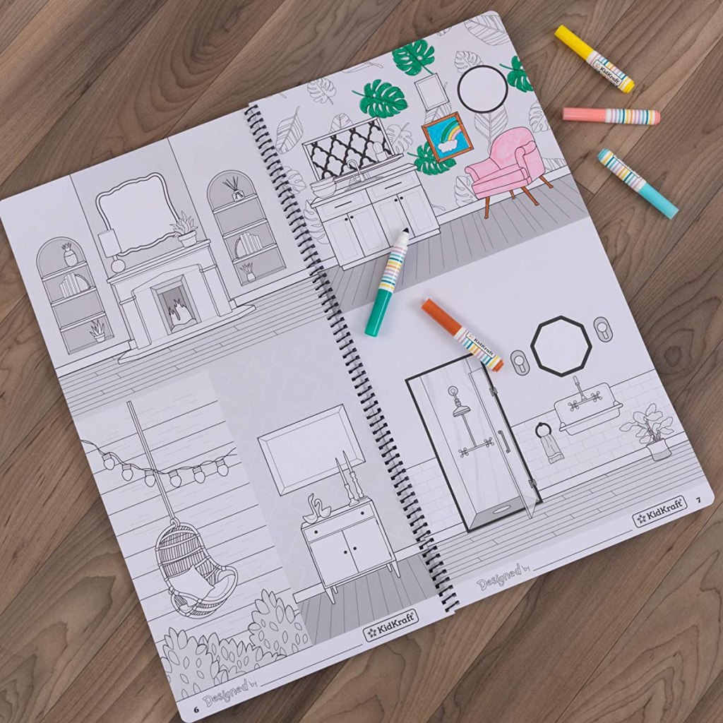 coloring book with markers