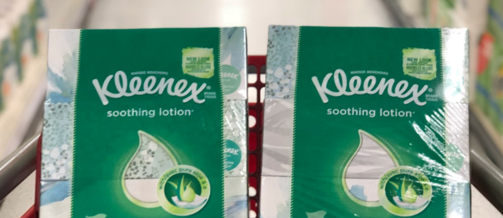 Kleenex Soothing Lotion in a Target cart