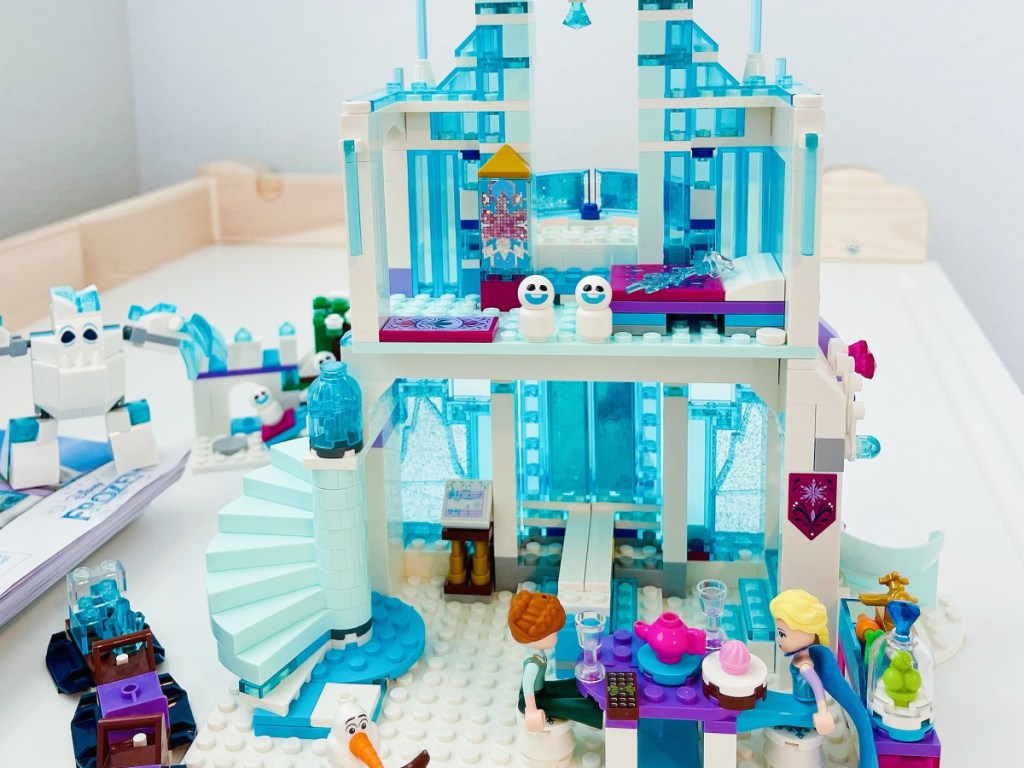 blue castle lego with characters