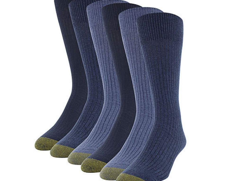 men's gold toe harrington crew socks in blue