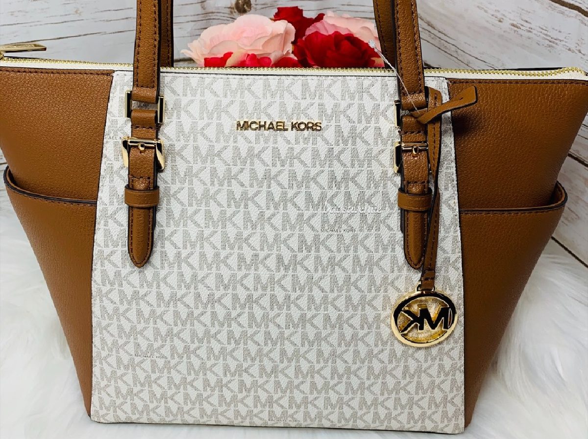 MICHAEL KORS ☜UNBOXING☞ Charlotte Large Logo and Leather Top-Zip