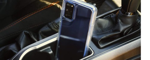 Otterbox case in car holder