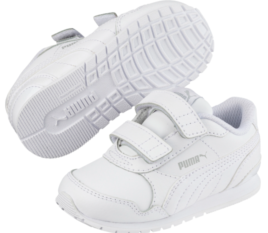 white pair of kids sneakers