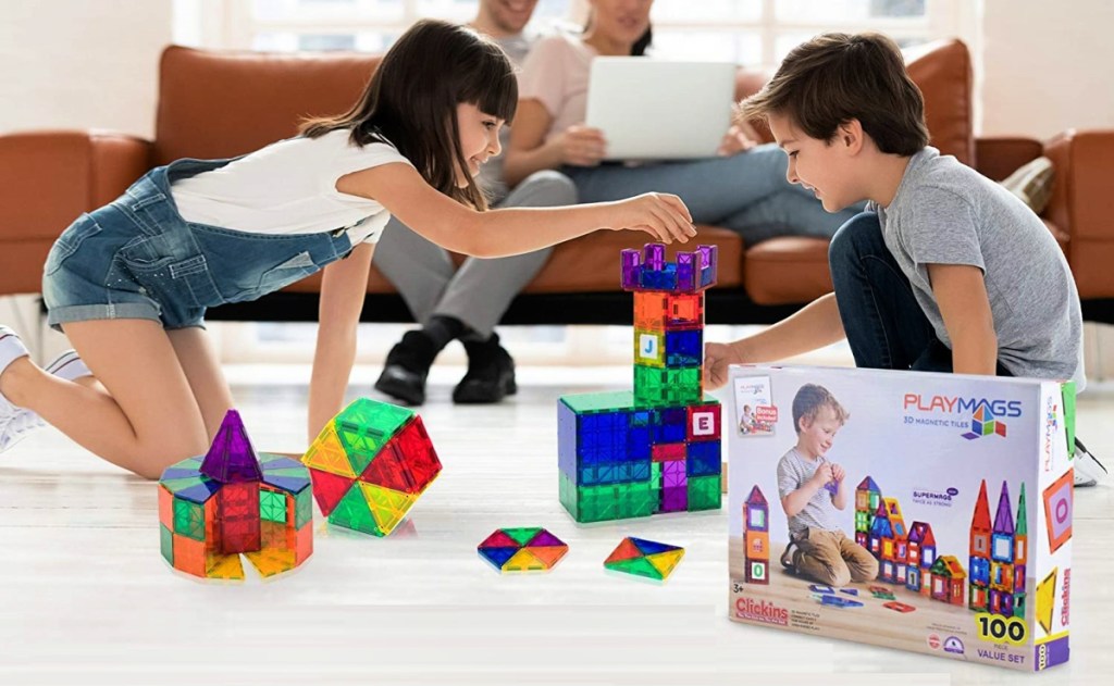 Playmags Magnet Building Tiles 150-Count Set