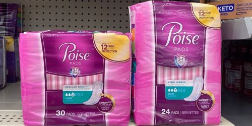 TWO Free Packs of Poise Pads at Walmart After Cash Back Starting 8/29 ($10 Value)