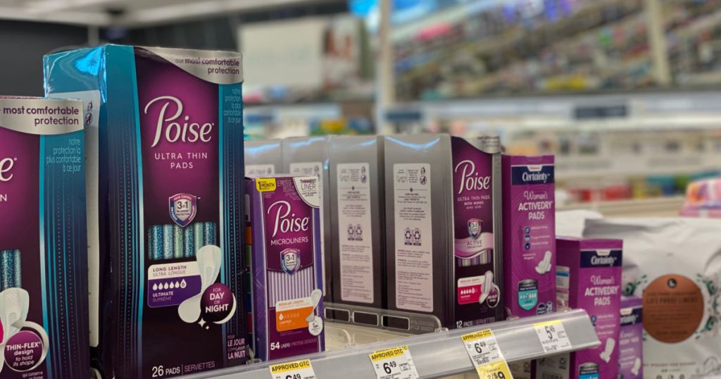 feminine care products on shelf 
