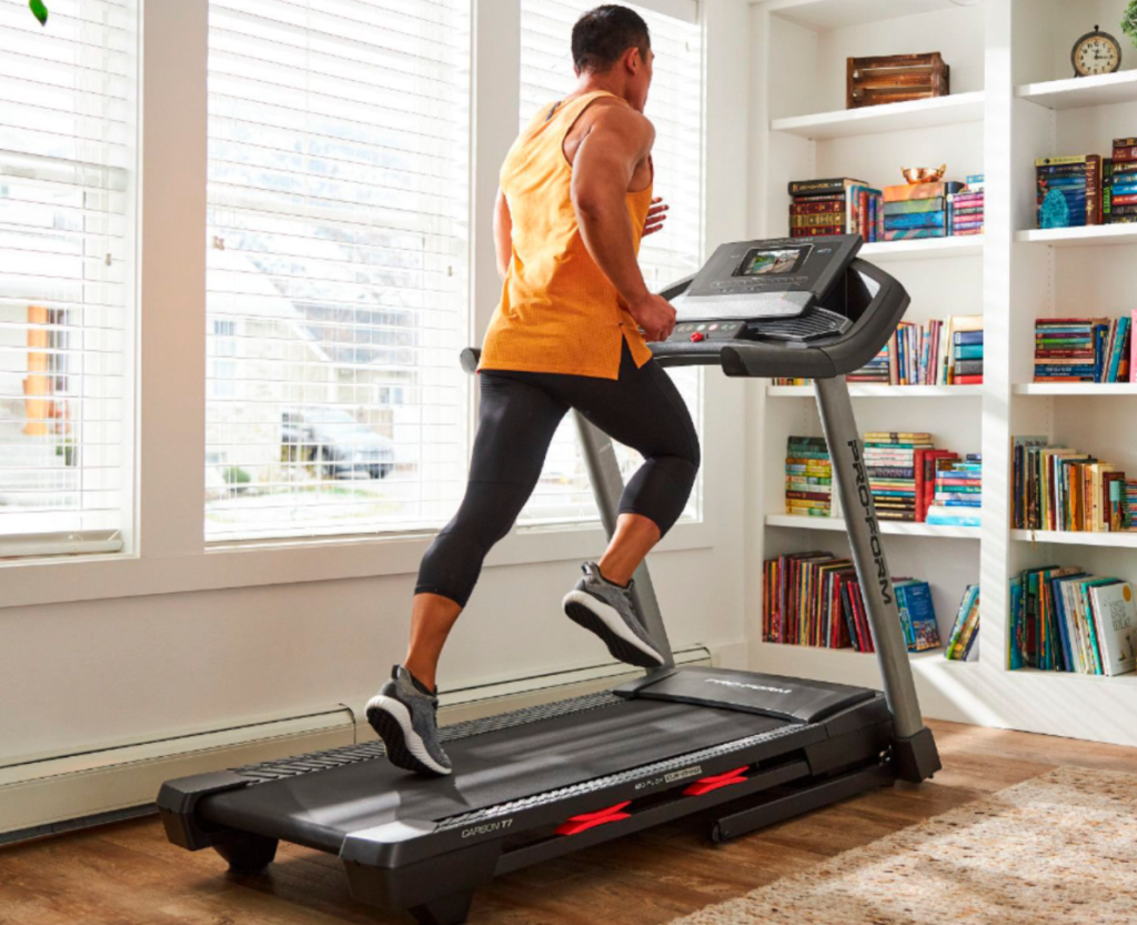 man running on a treadmill