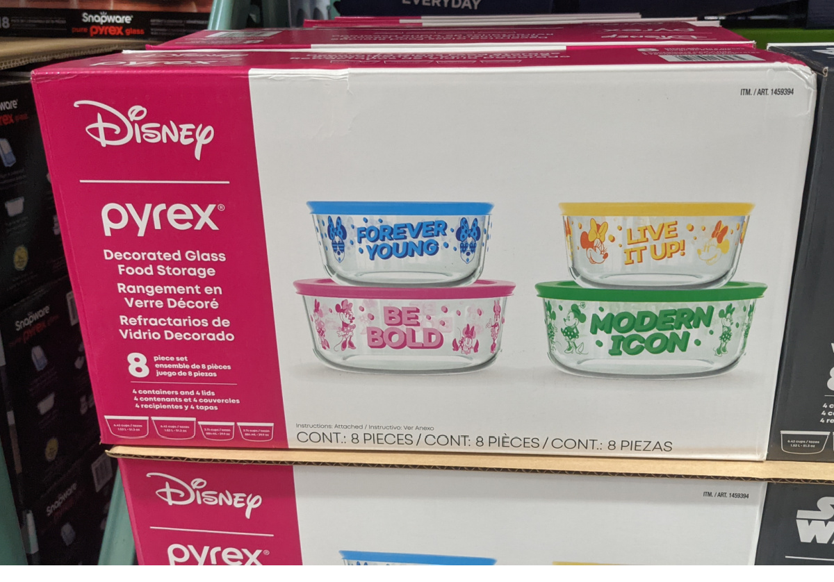Disney character themed glass food containers in package