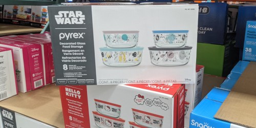 Pyrex Glass Food Storage Containers 8-Piece Sets Just $15.99 on Costco.com (Regularly $20) | Hello Kitty, Star Wars & More