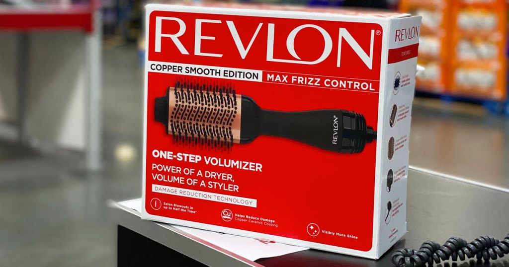 revlon one step hair dryer box on counter