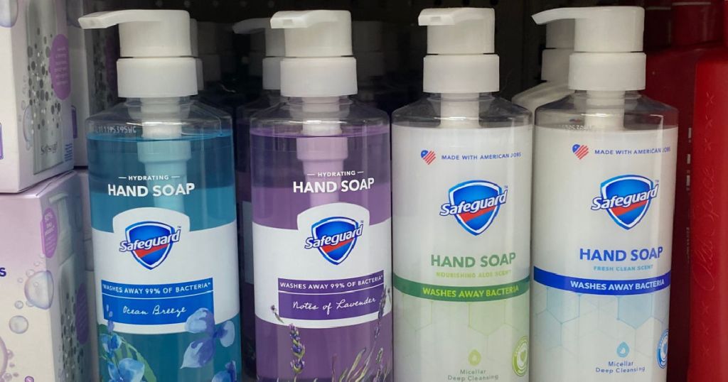 hand soap on shelf 