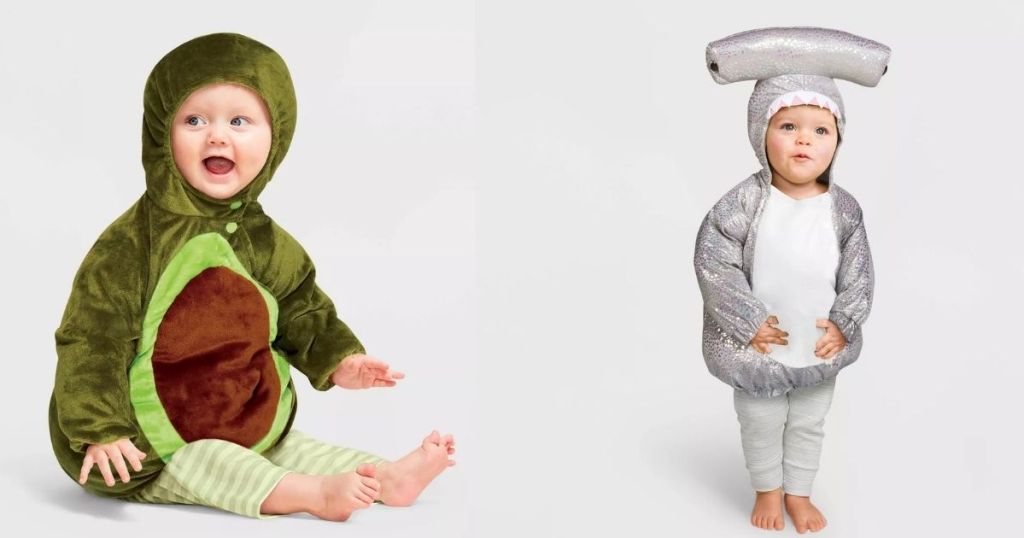 Baby Avocado and Shark Costumes