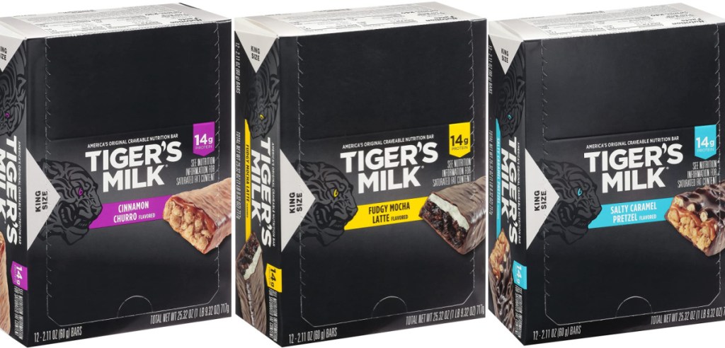 3 boxes of tiger's milk protein bars