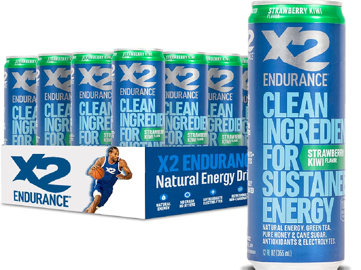 large case of X2 Natural Energy Drinks