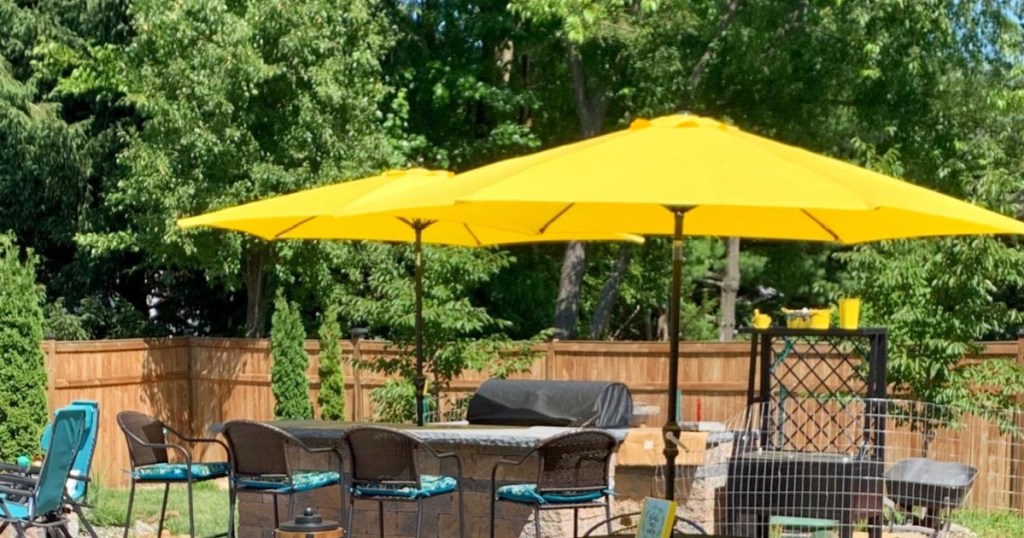 yellow outdoor umbrellas