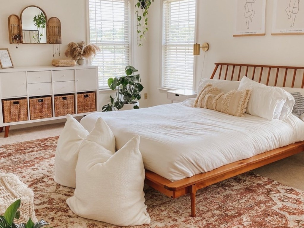 bedroom decorated in neutral tones