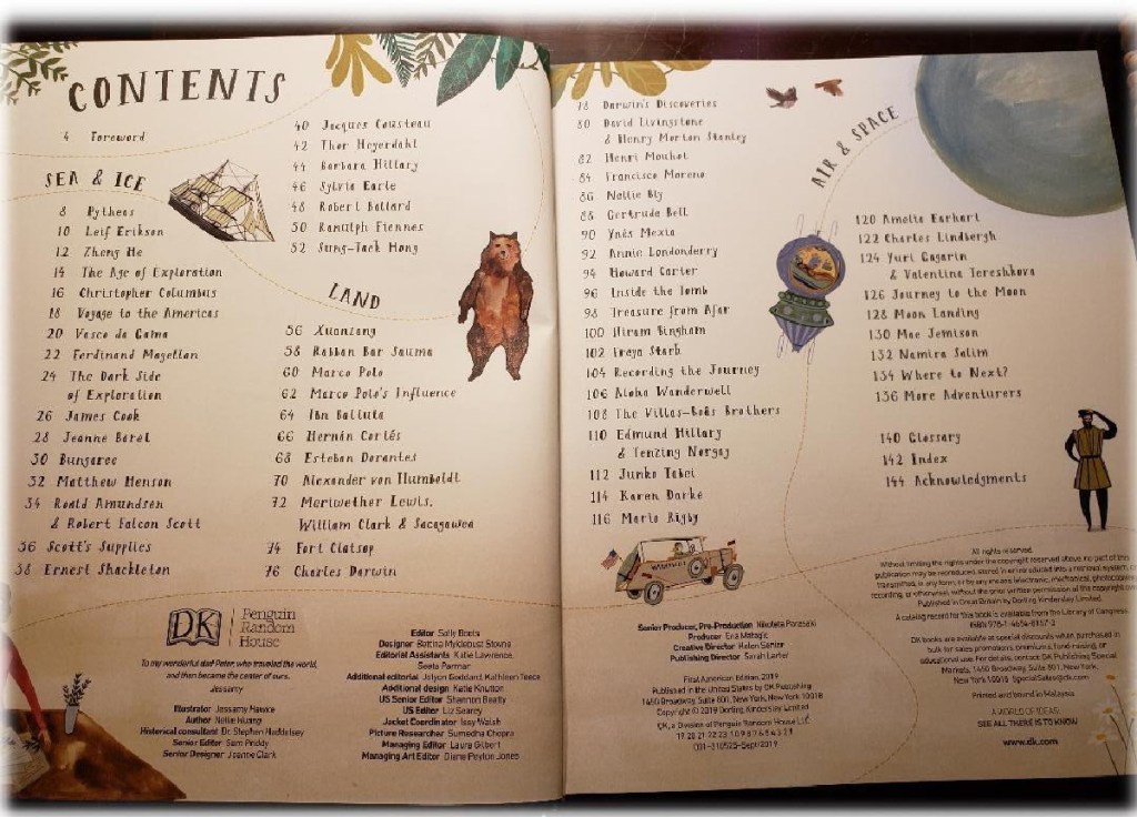 open book with table of contents
