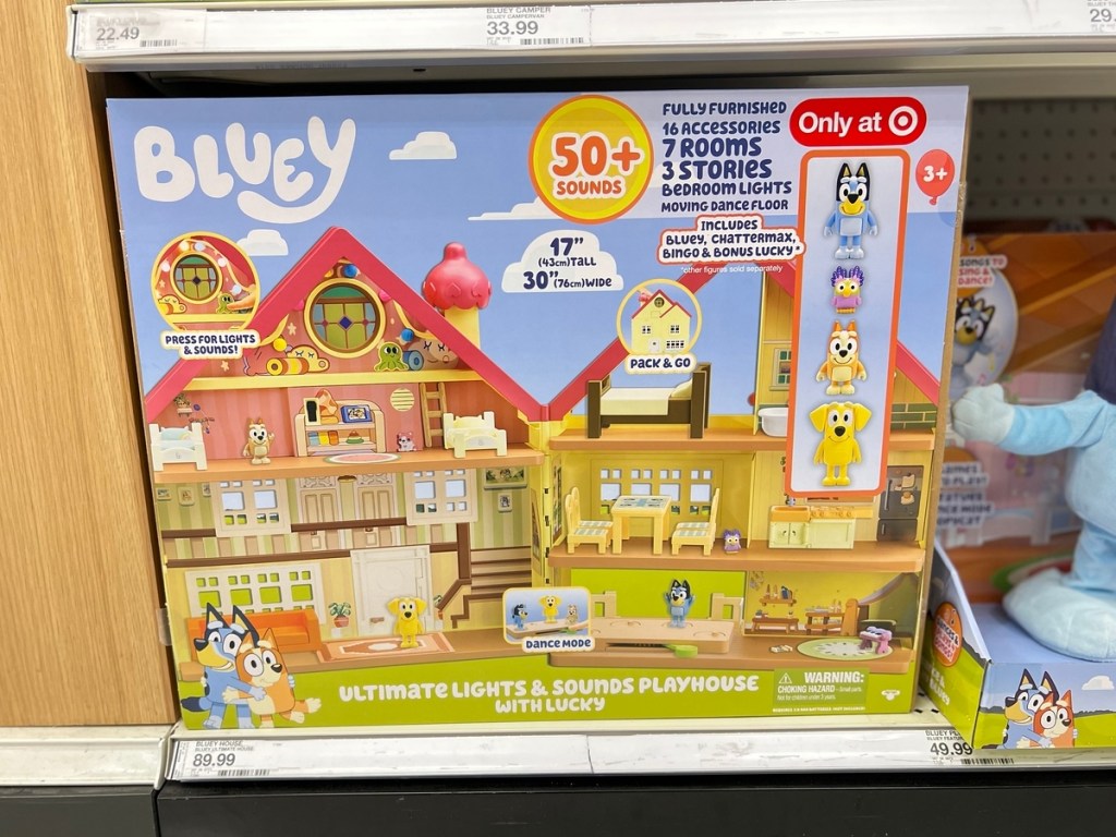 boxed Bluey playhouse on Target shelf