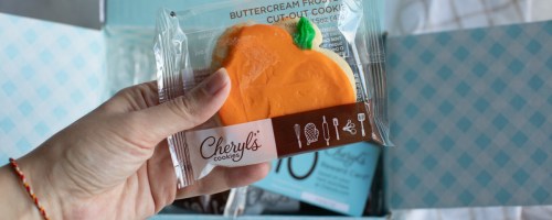 cheryls pumpkin cookie in wrapper in hand