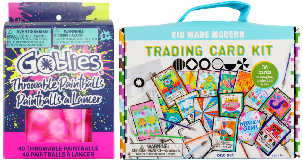 clearance Goblies Throwable Paintballs and Kid Made Modern Trading Card Kit at michaels