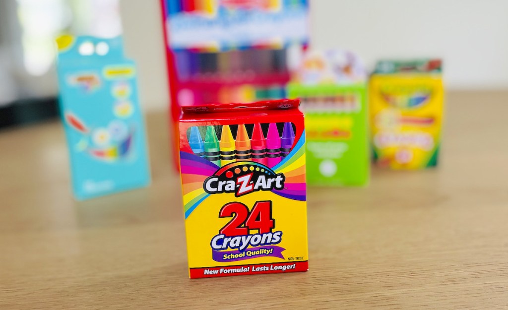 box of cra-z-art crayons on table