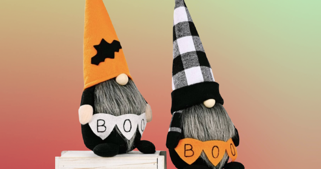 Halloween Gnomes holding Boo Banners