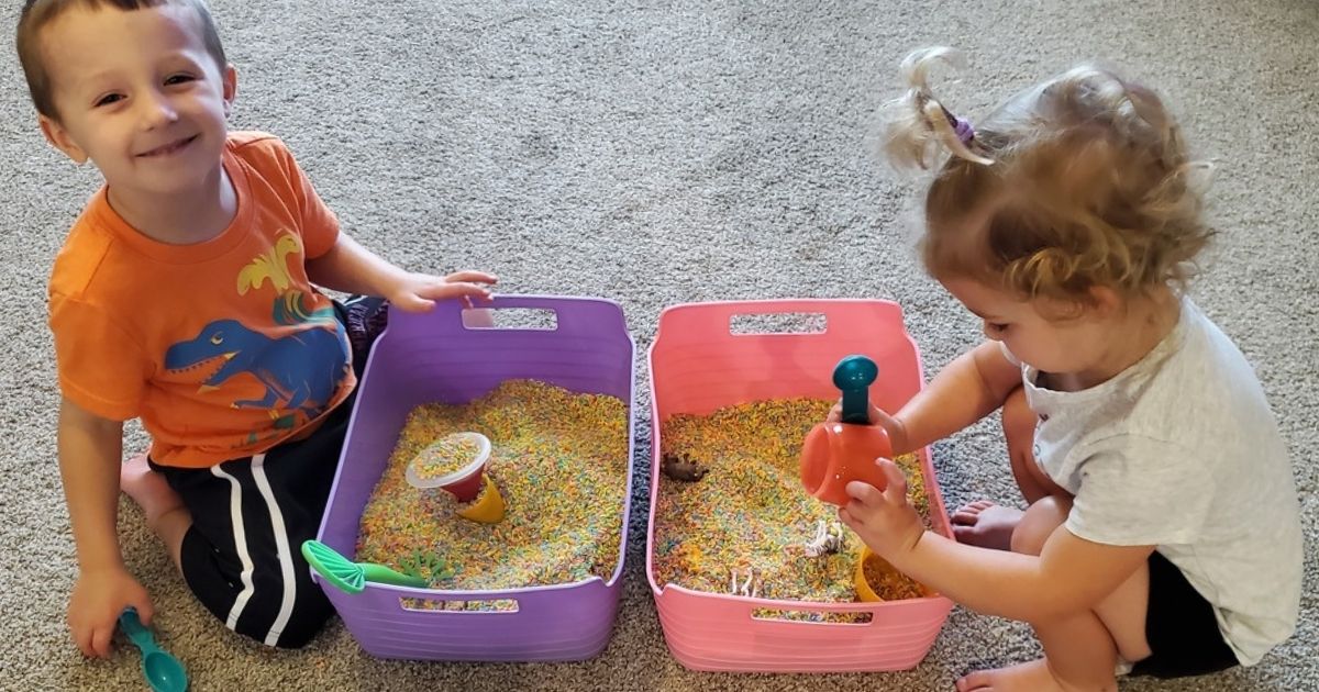 This Reader Created Sensory Boxes for Her Kiddos Using Items She Had Around the House!