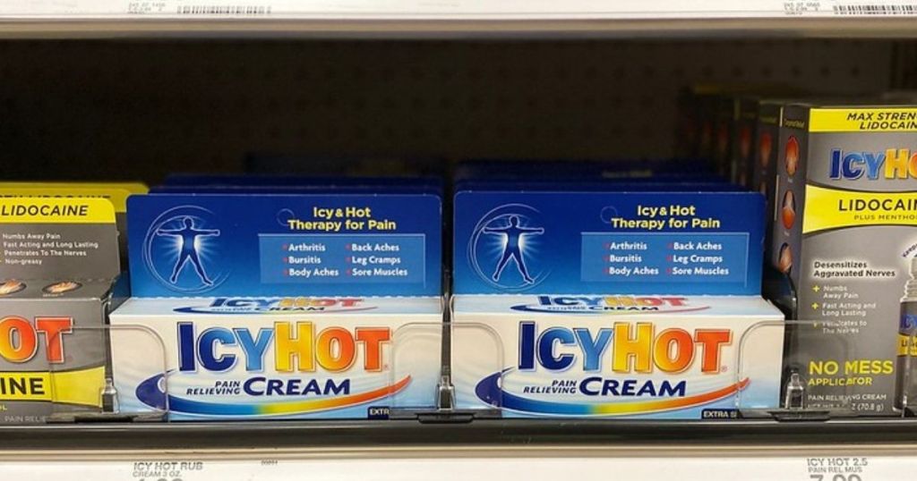 IcyHot cream on store shelf
