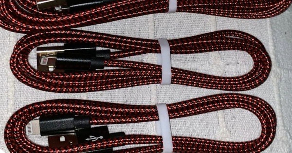 red braided charging cables