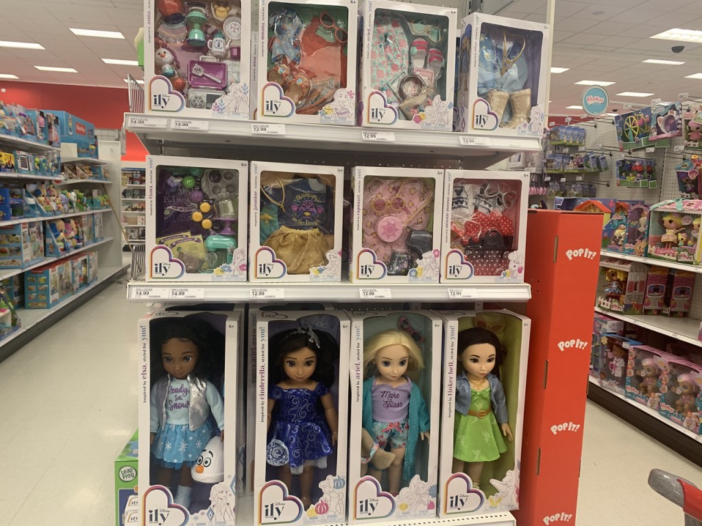 ily dolls on endcap at Target