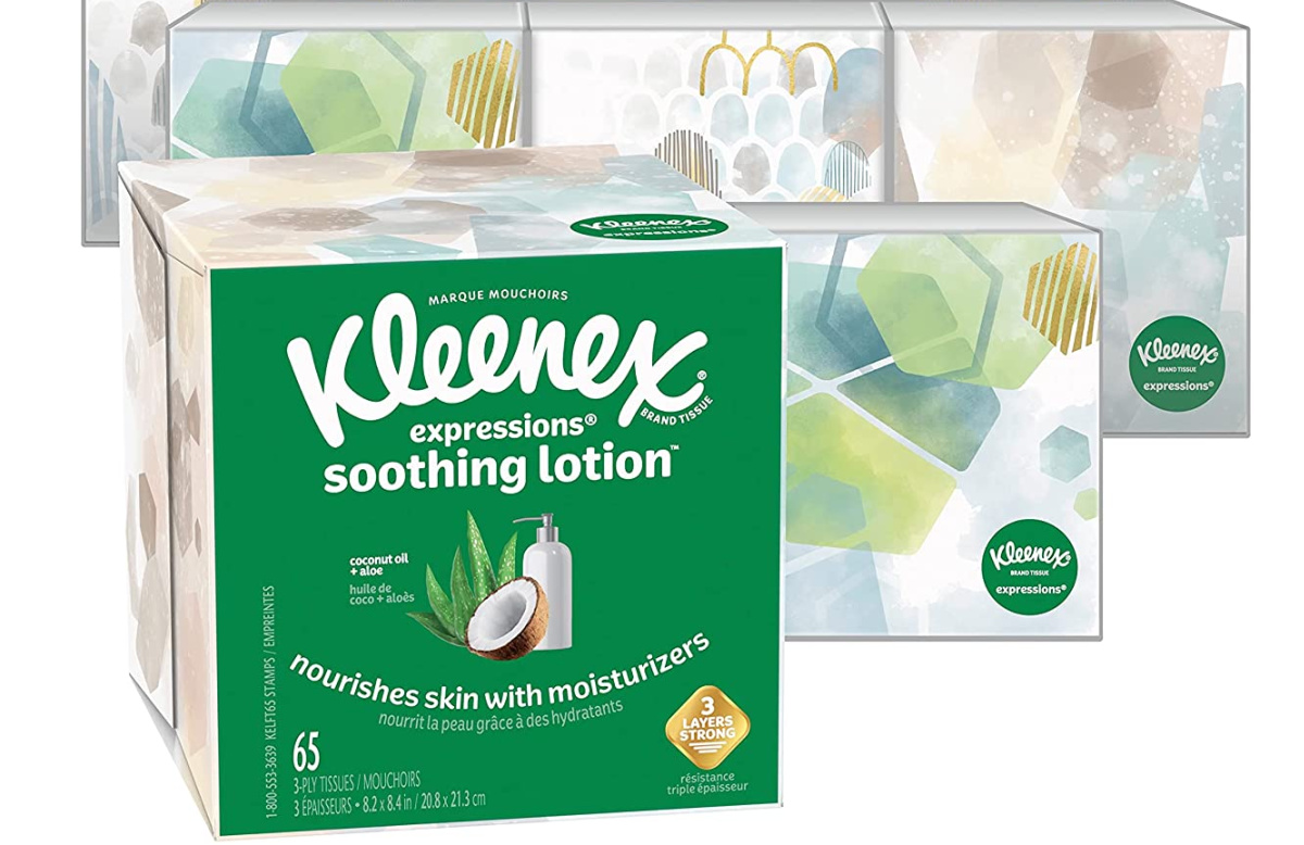 Kleenex Soothing Lotion Facial Tissues With Coconut Oil 8-Pack Only $10 ...