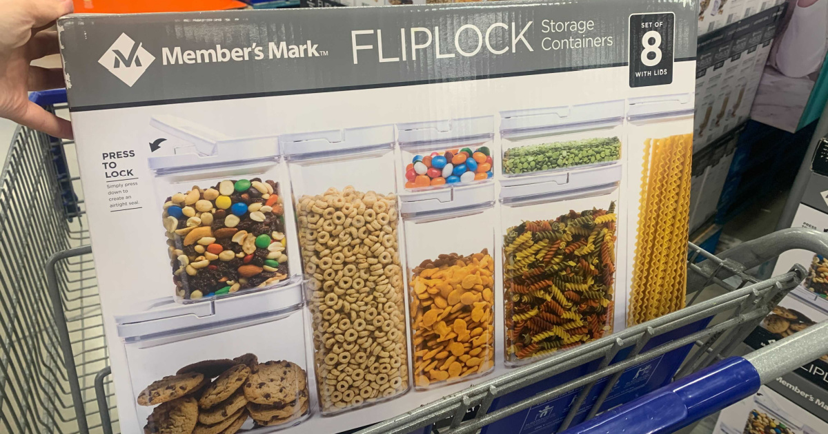 essentials_by_multiconcept on Instagram: Back in stock Member's Mark  8-Piece Fliplock Pantry Storage 55,000 Multi-Pack (8pcs) Storage container  in 1 packaging BPA free With 8 press-to-lock lids Easily stackable and  airtight seal