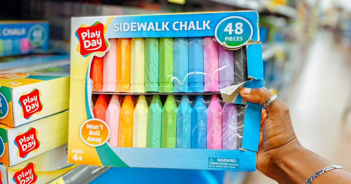 Play Day 48-Piece Wont Roll Away Sidewalk Chalk 