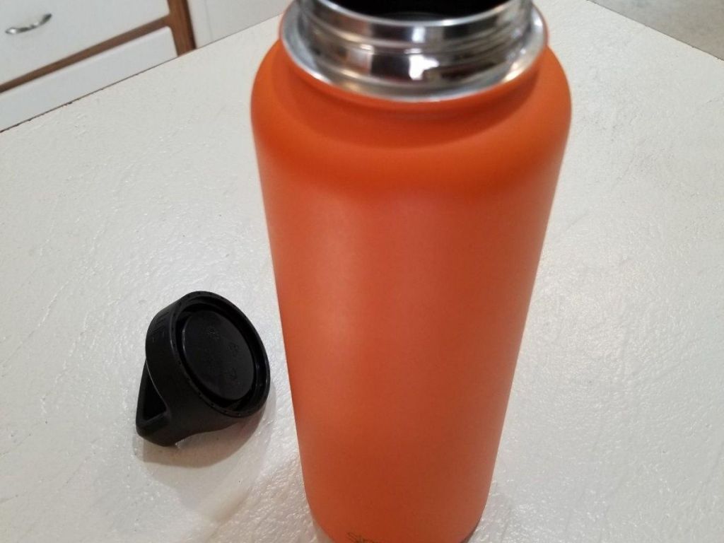 orange water bottle