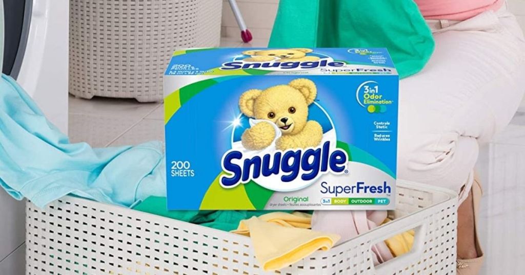 Snuggle SuperFresh box on laundry pile