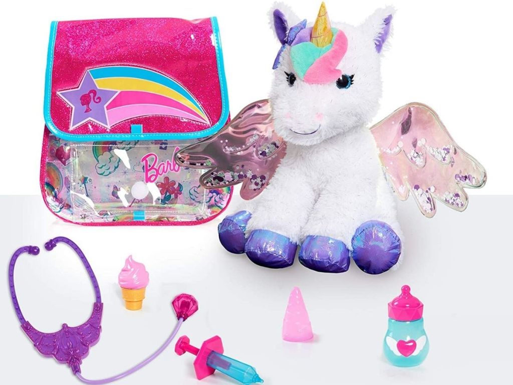 unicorn plush and doctor bag