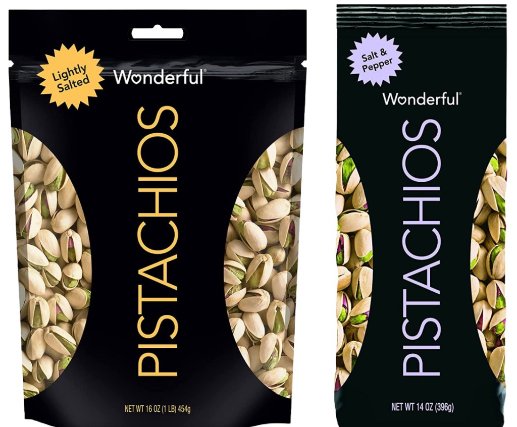 wonderful pistachios lightly salted and salt and pepper