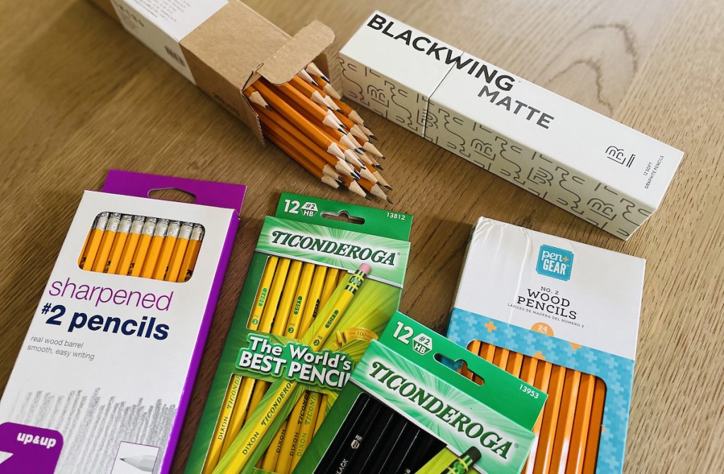 packs of #2 pencils on wood table