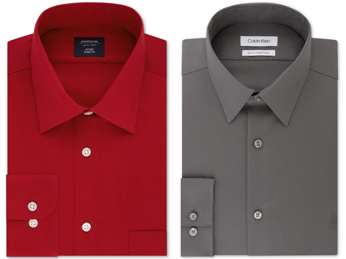 red arrow and gray calvin klein men's dress shirts