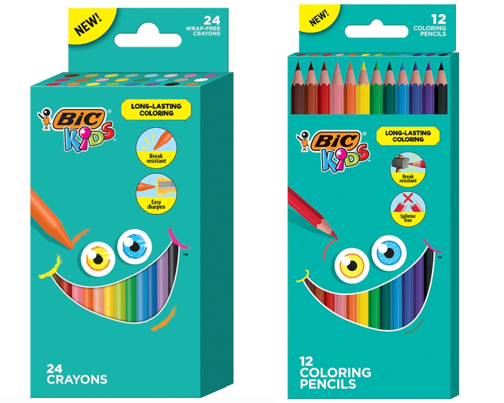 BIC crayons and pencils