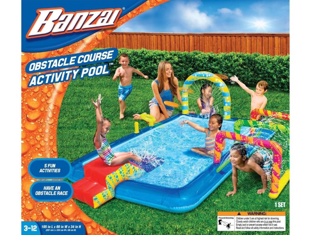 Banzai Obstacle Course Activity Pool w/ 5 Fun Activities