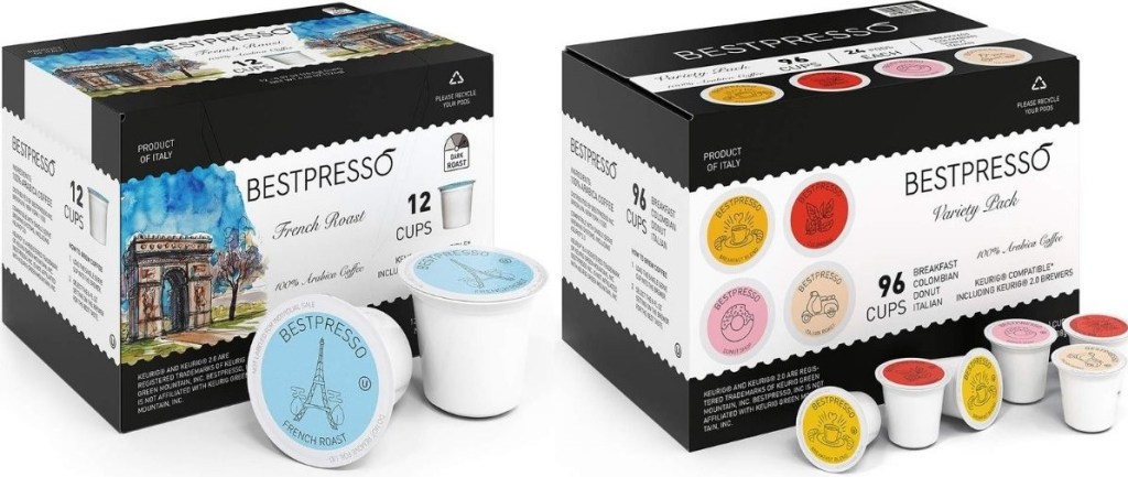 two boxes of Bestpresso K-cups