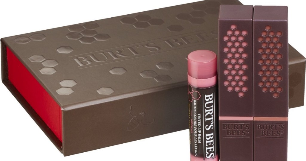 burt's bees gift set with 3 lip color products