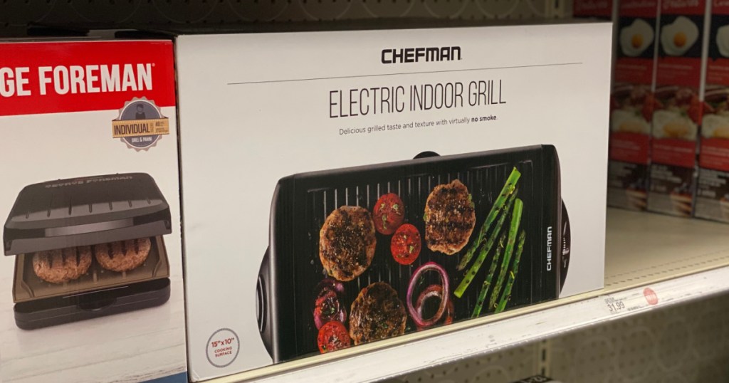 white box with black indoor grill