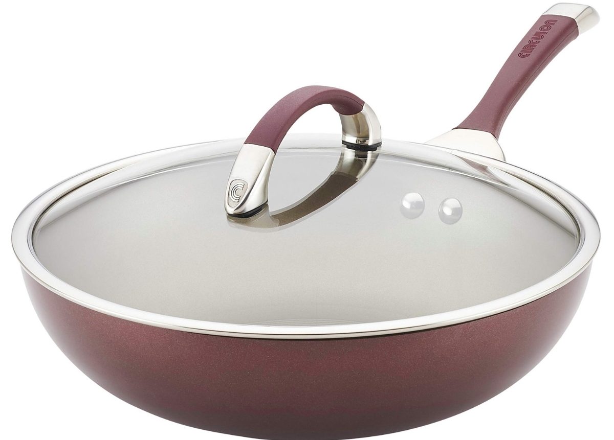 Circulon Symmetry Hard-Anodized Nonstick Everything 12" Pan w/ Lid in Red
