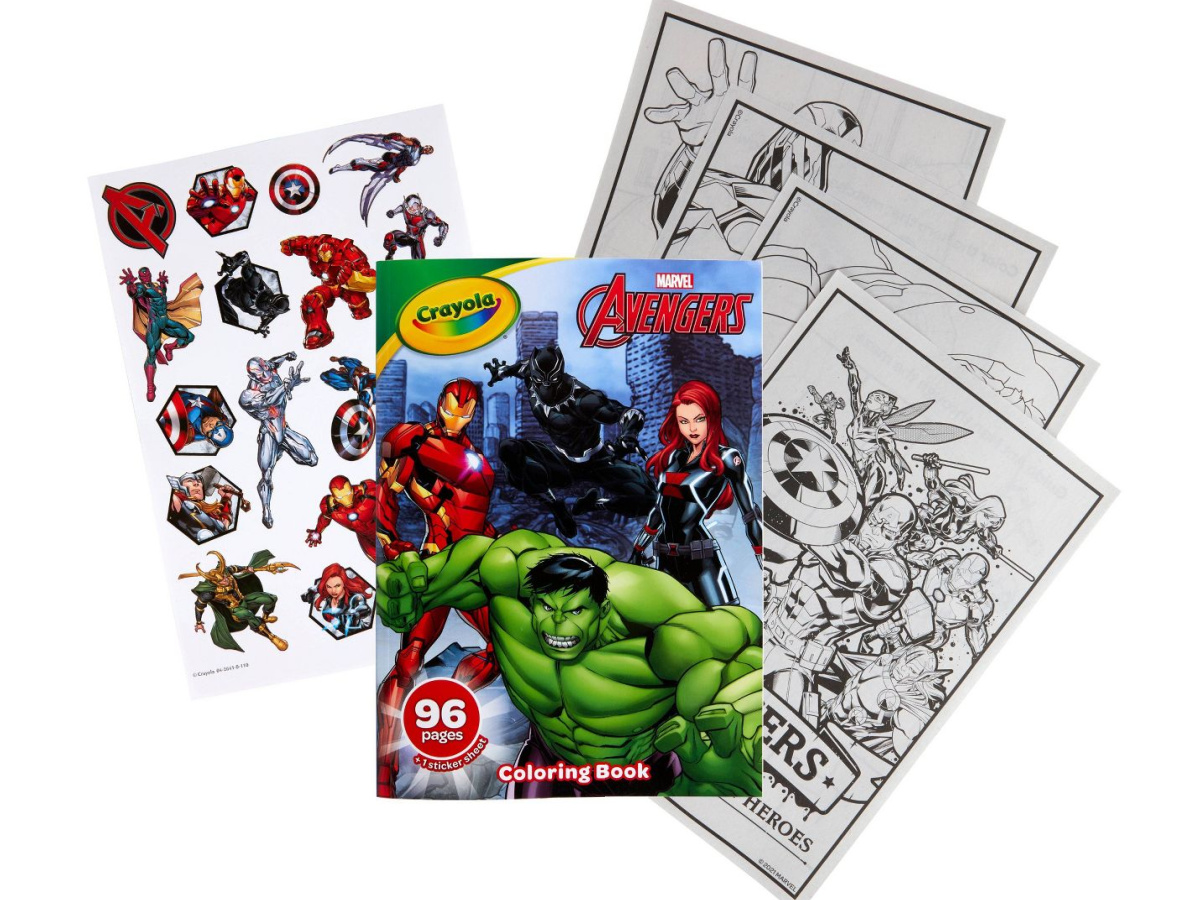 Crayola 96-Page Marvel Avengers Coloring Book w/ Stickers