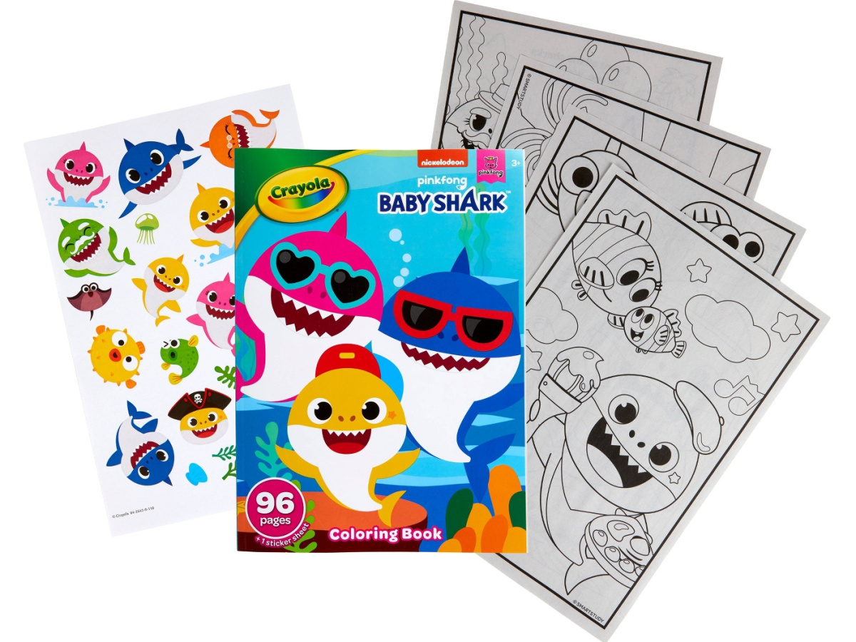 Crayola 96-Page Baby Shark Coloring Book w/ Stickers